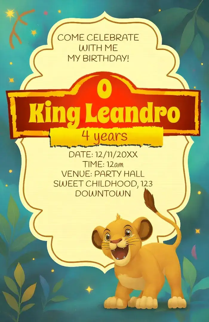 The Red Lion King invitation