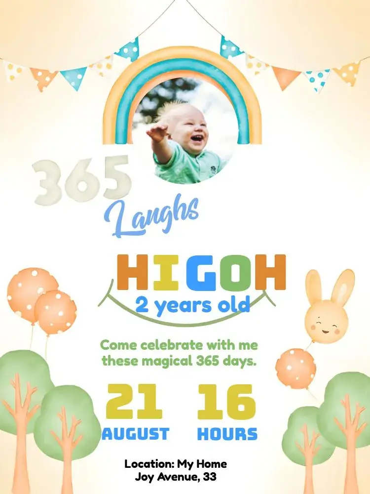 365 Smiles With Orange Photo invitation