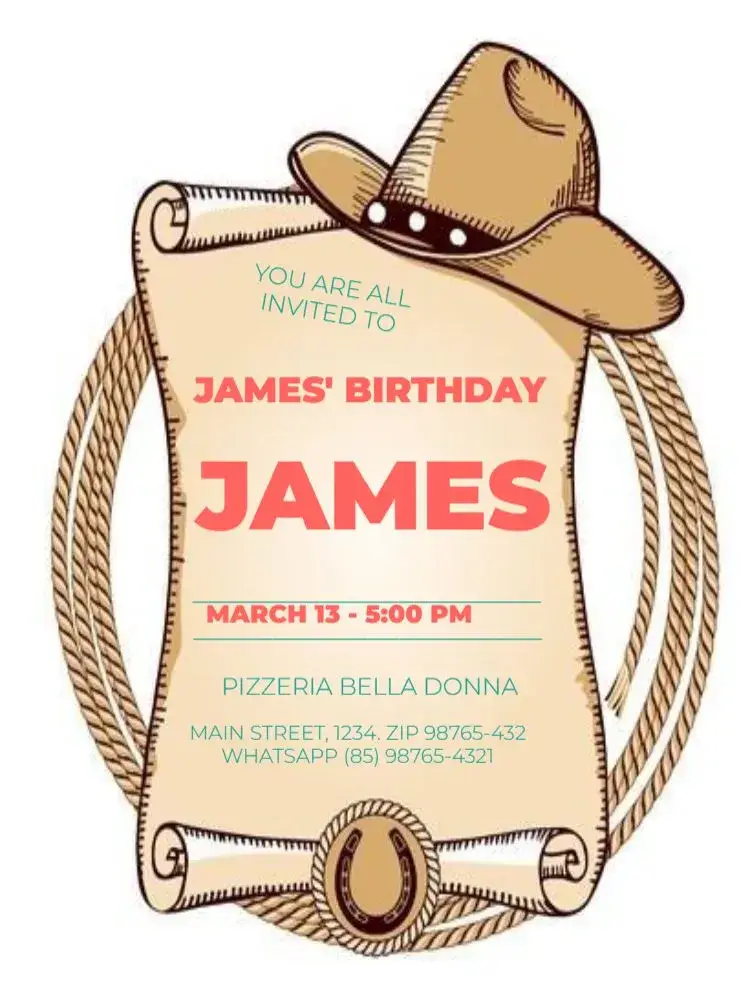 Cowboy Party invitation