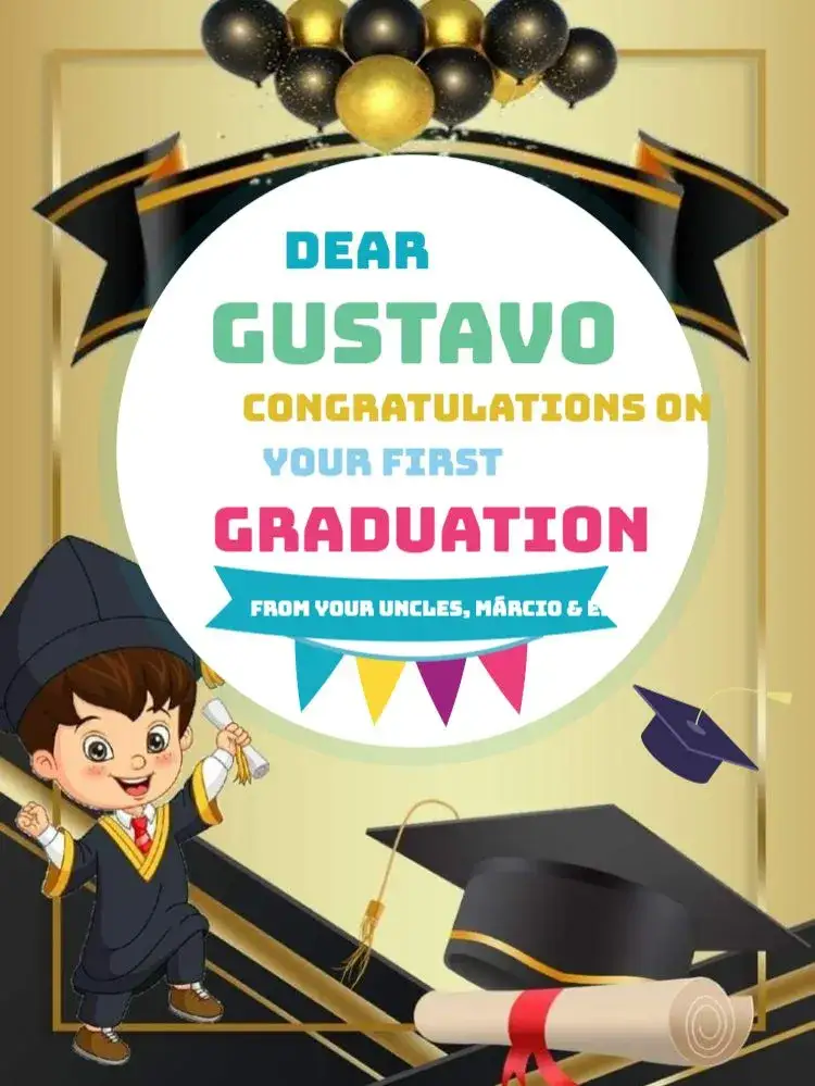 Invitation Preschool Graduation With RSVP Clearly – Graduation theme fun, colorful, childish, modern, playful, educational