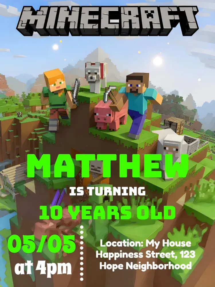 Minecraft Building invitation
