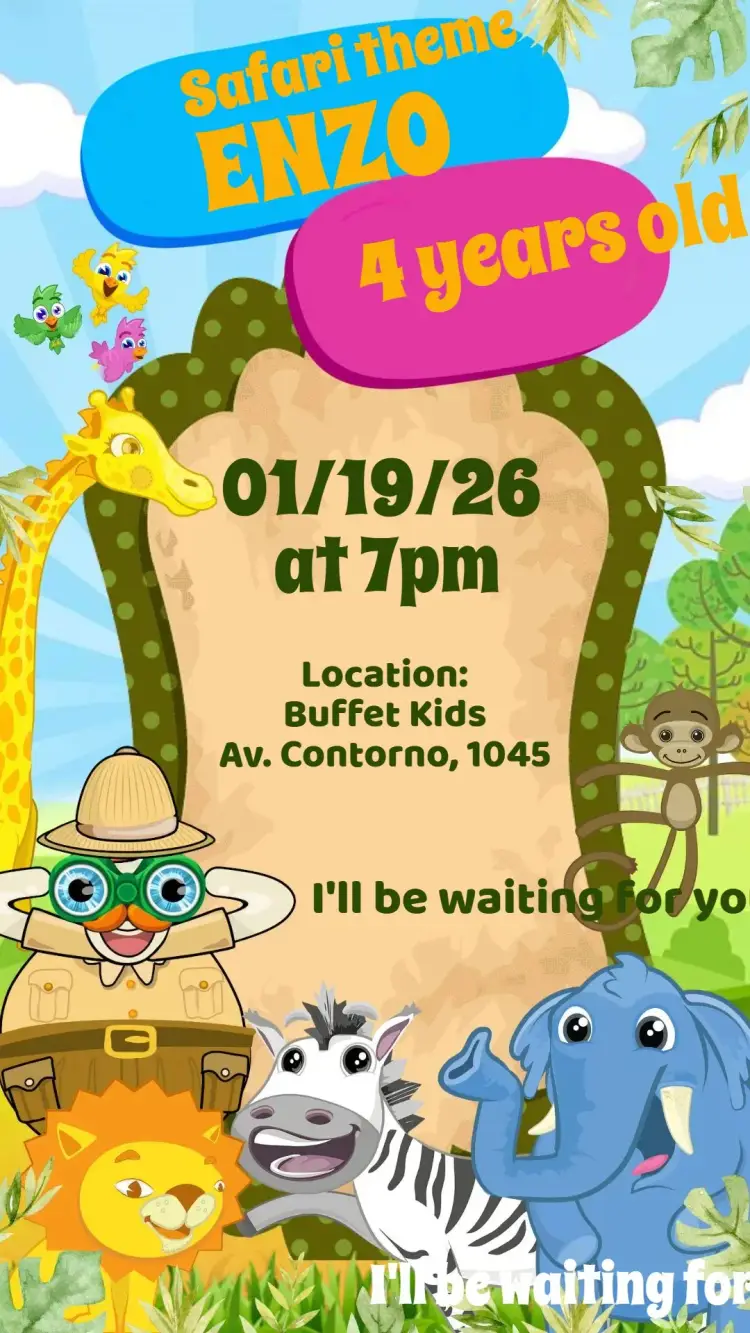 Mundo Bita Safari invitation