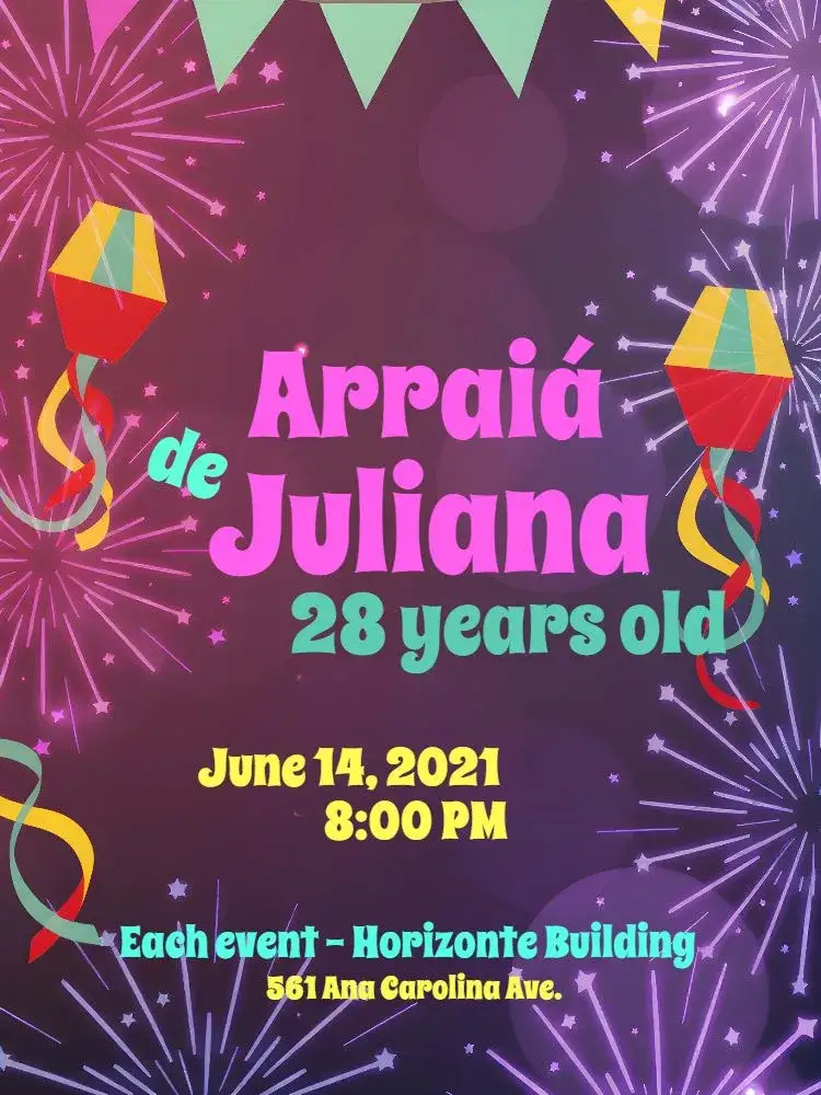 Invitation Arraiá De Festa Junina João – Commemorative Dates theme colorful, June-themed, rustic, festive, vintage