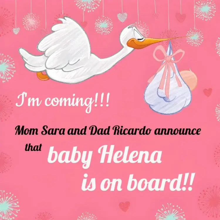 Post Pregnancy Announcement Girl Arrival invitation