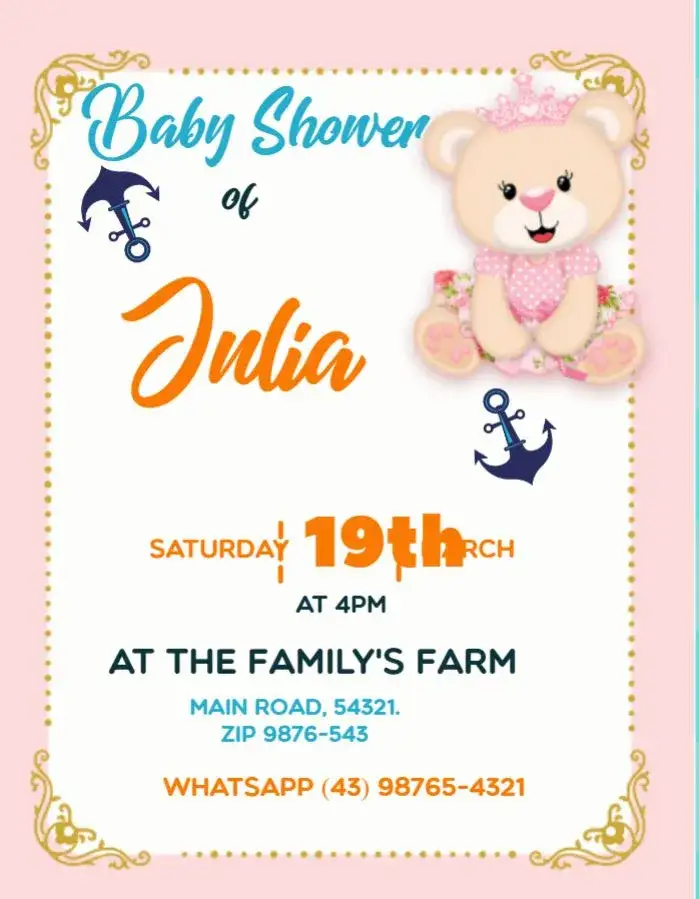 Invitation Blue Teddy Bear Baby Shower – Raffle Tea theme children's, playful, blue, little bear, delicate, colorful