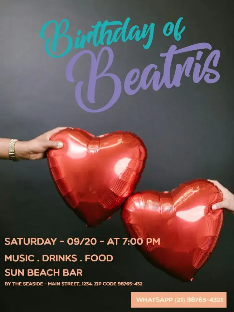 Red Heart Party invitation