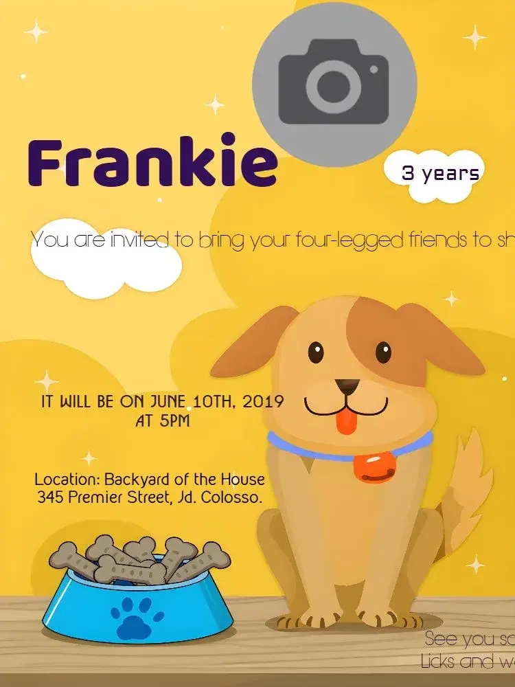 From Dog With Photo Little Dog invitation