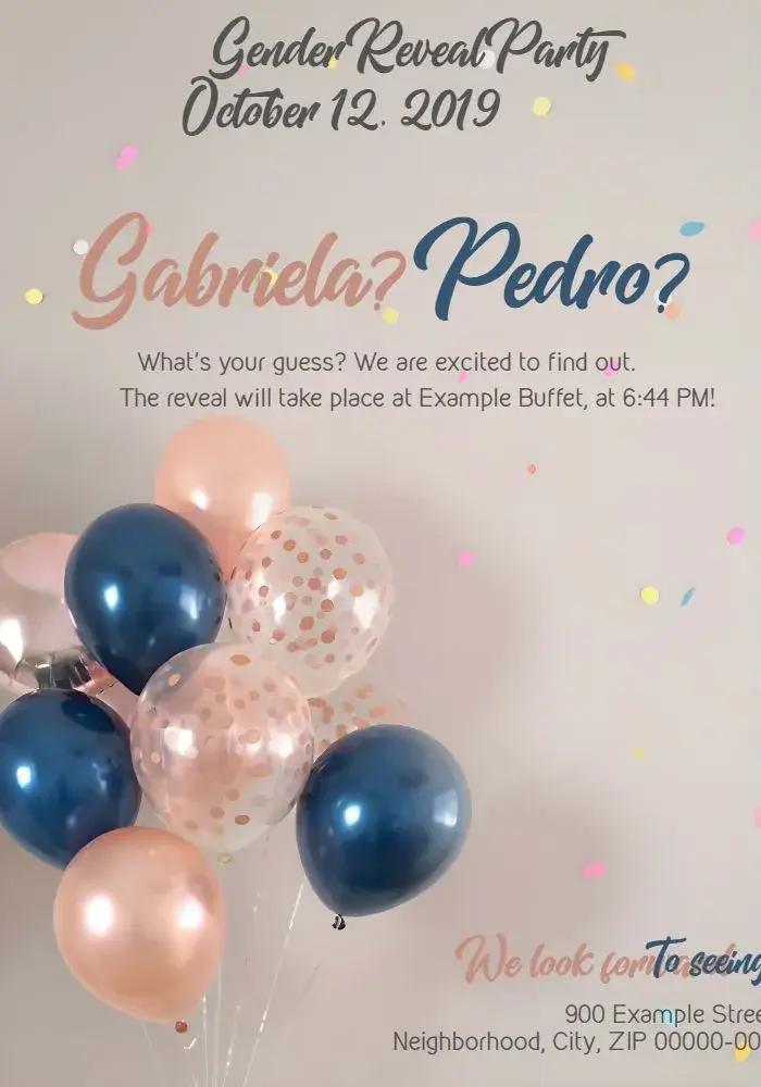 Gender Reveal Tea Party Pink or Blue invitation