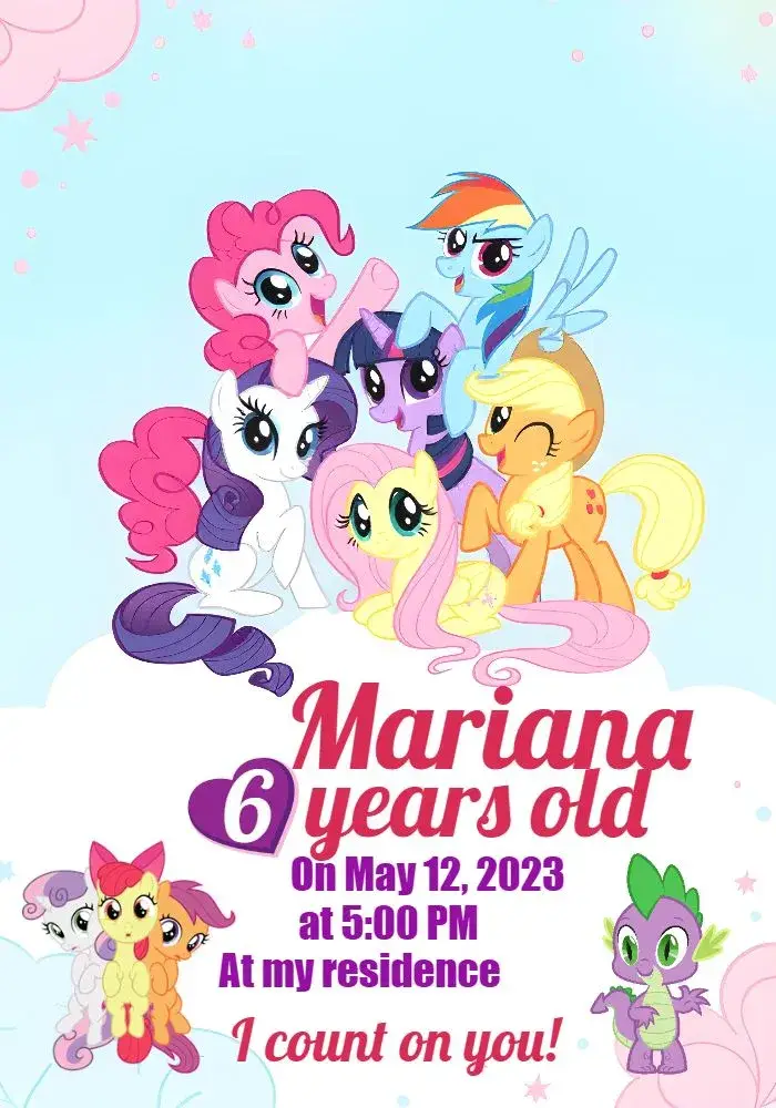 My Little Pony Pony invitation