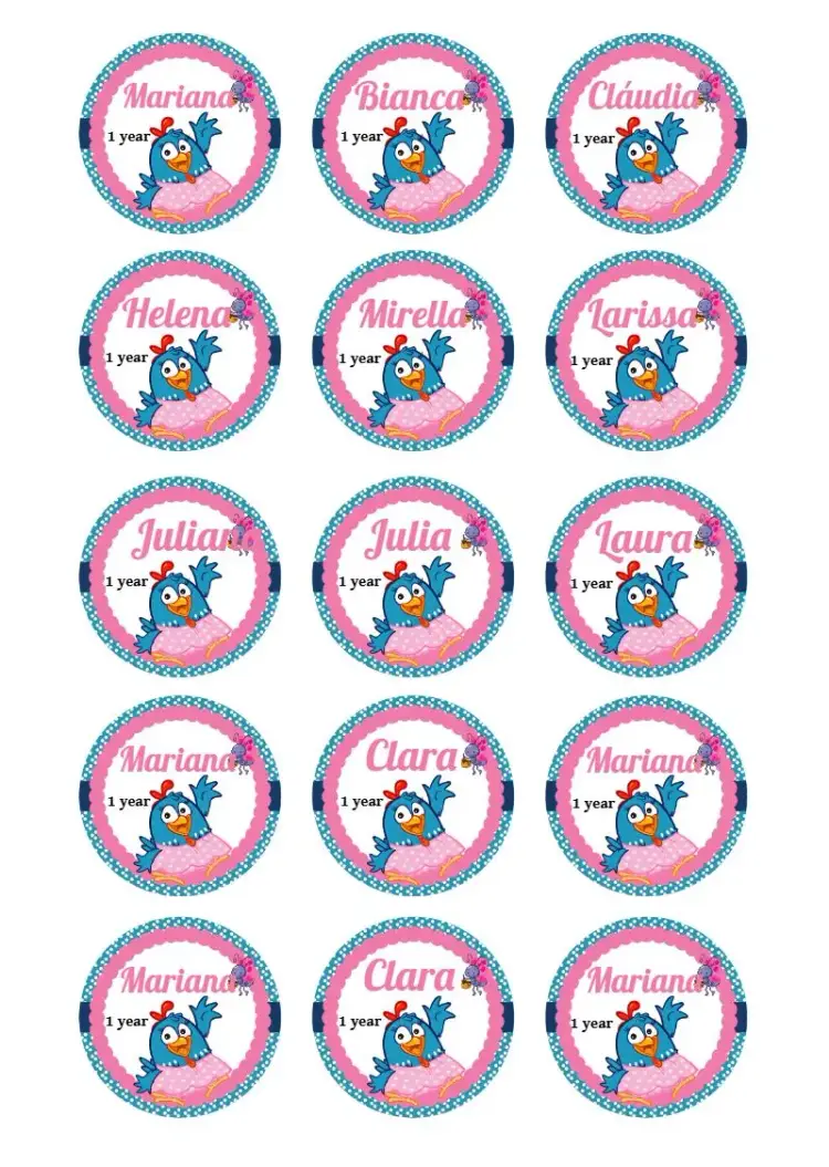Tag D Galinha Pintadinha Label invitation