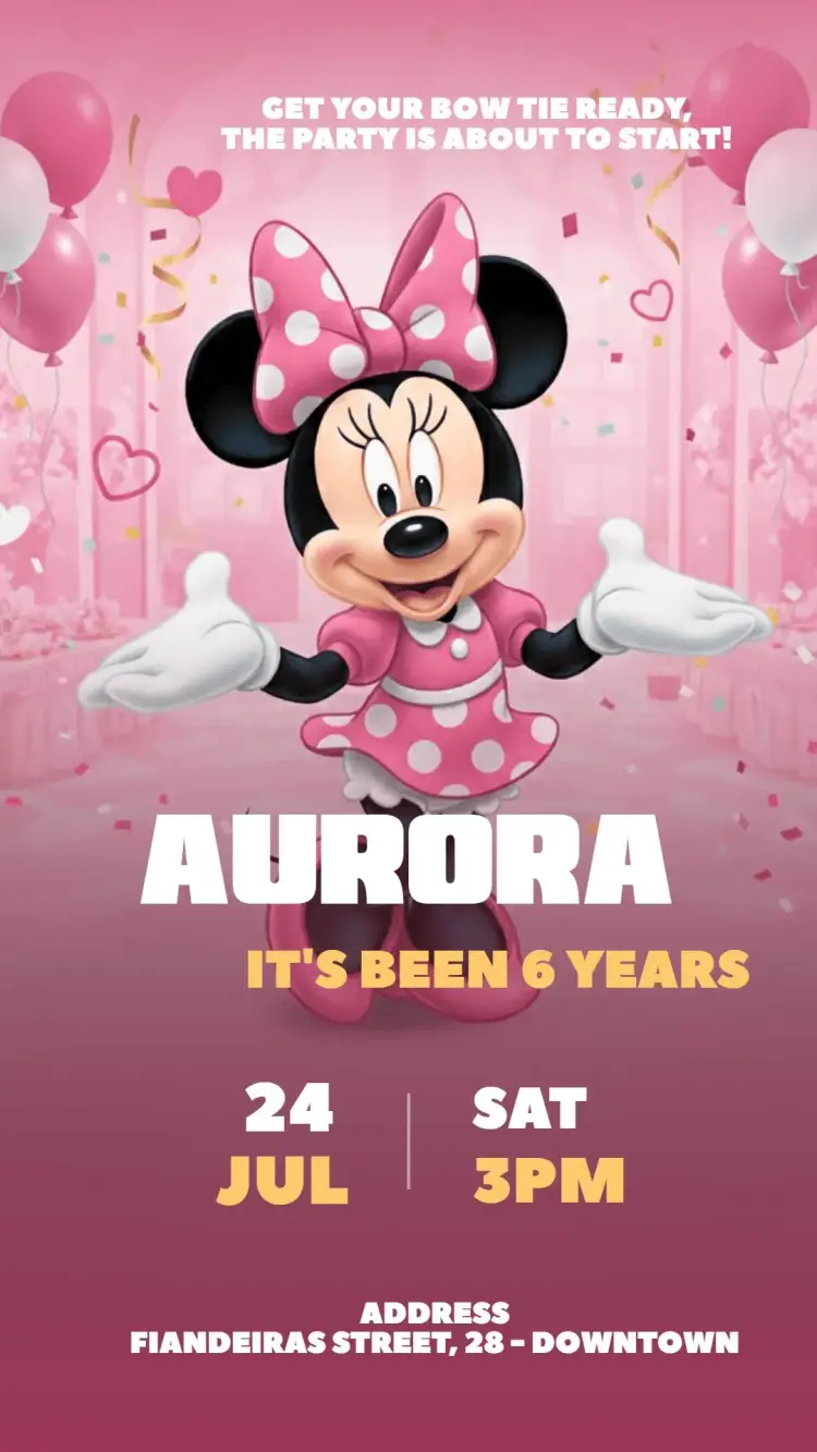 Minnie Mouse Digital Invitation