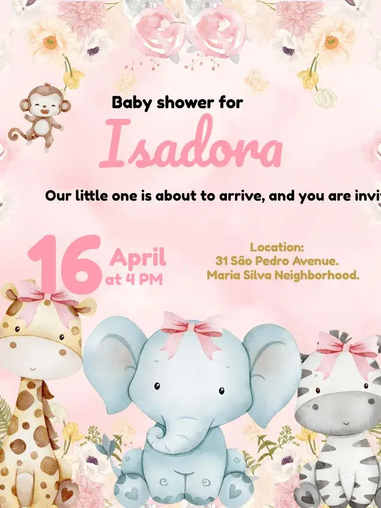 Safari Baby Shower invitation