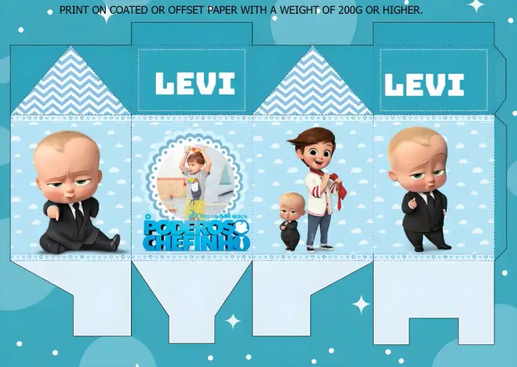 Invitation Box Milk The Boss Baby With Photo Logo – Most searched for theme colorful, fun, childish, themed, modern