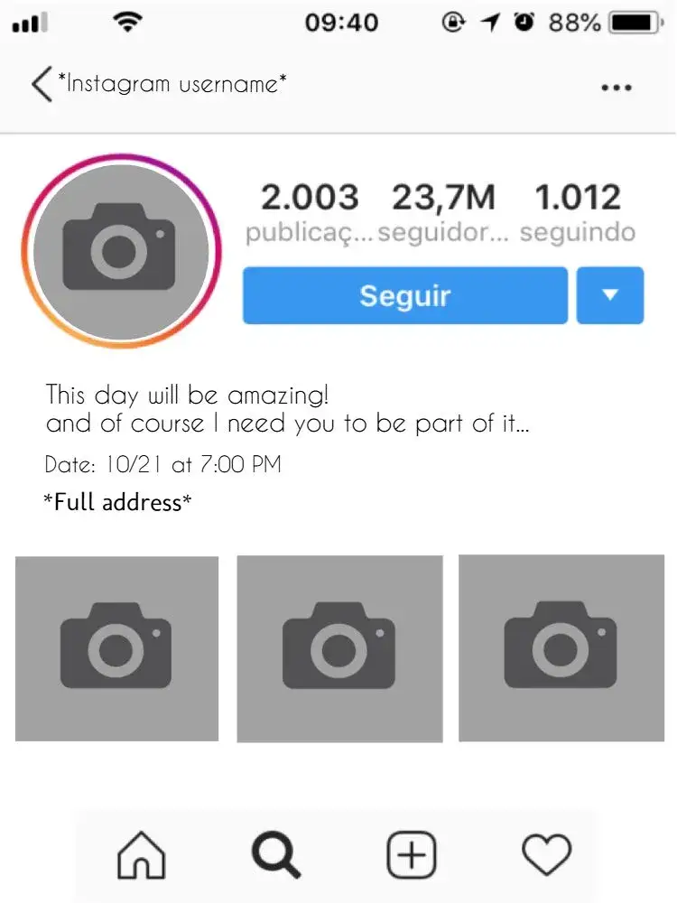 Invitation Instagram Feed With Photo Start – Most searched for theme modern, minimalist, colorful, Instagram style, elegant