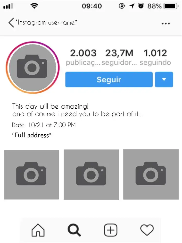 Instagram Feed With Photo Start invitation