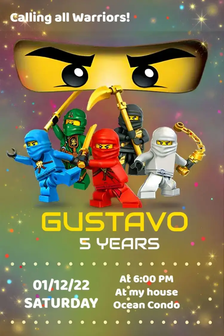 Black Ninjago invitation