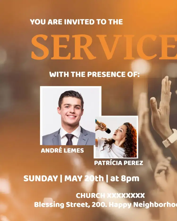 Invitation Art For Church Service With Pastor's Photo – Baptism theme gospel, religious, modern, welcoming, minimalist, colorful