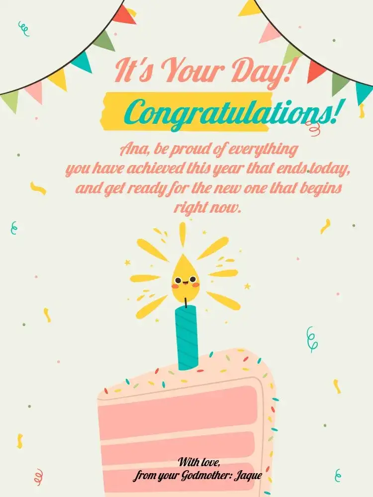Card With Congratulations/Happy Confetti Flag Message