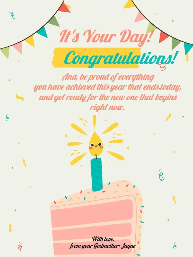 Card With Congratulations/Happy Confetti Flag Message invitation