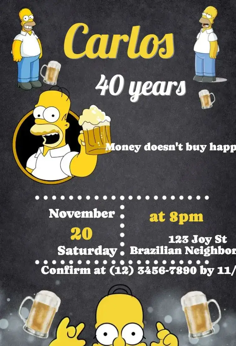 Bar do Homer invitation