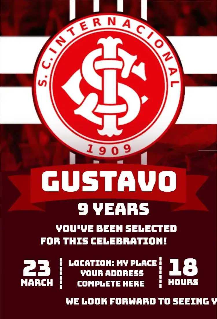 Invitation International 2 – Birthday theme soccer, contemporary, colorful, sporty, themed