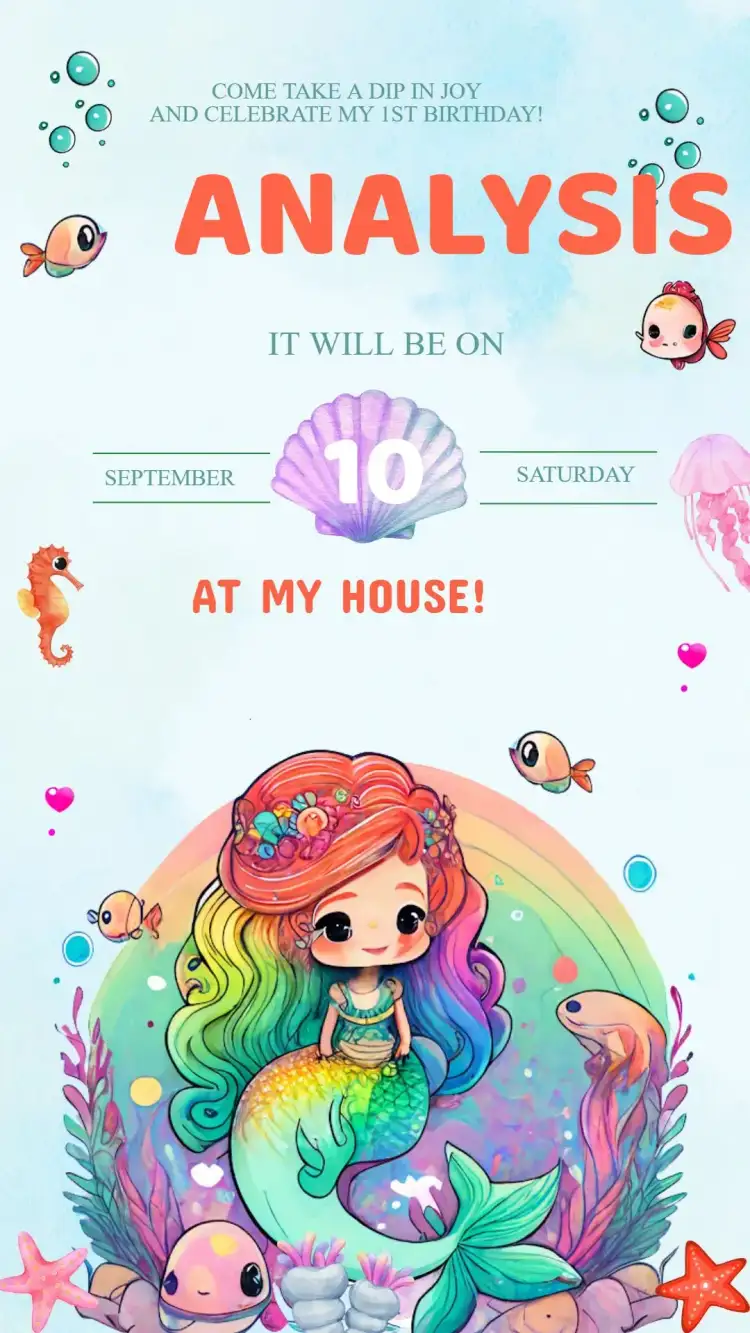 Mermaid Under the Sea Birthday Invitation