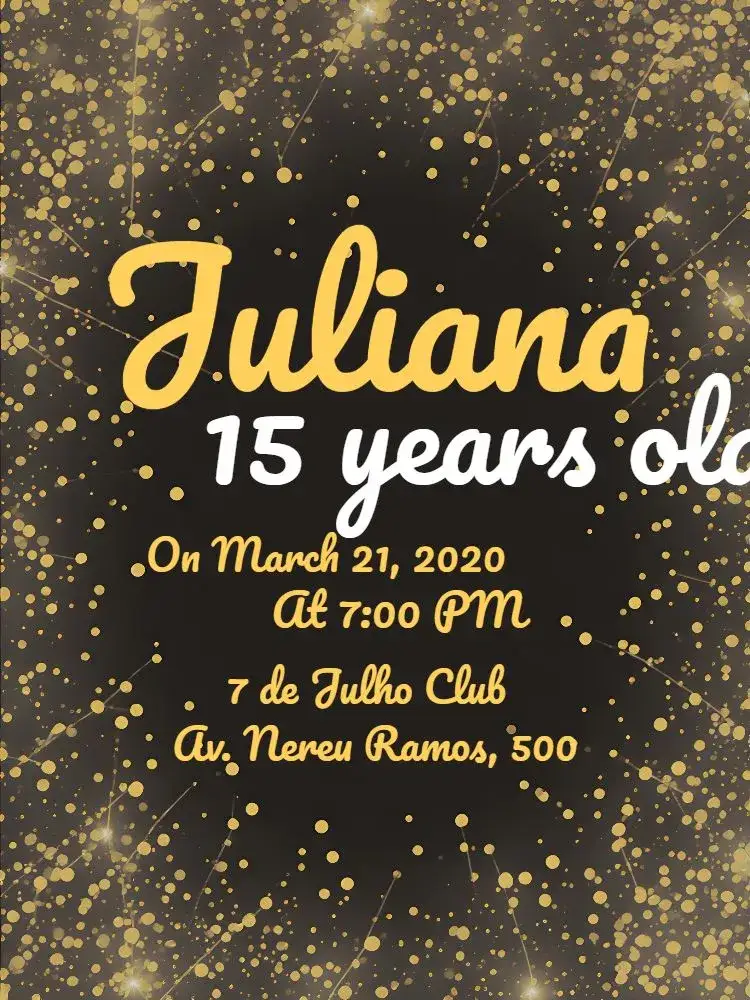 Invitation Luxurious Golden 15th Birthday Celebration – Sweet 15 theme golden, black, white, glitter, modern, elegant
