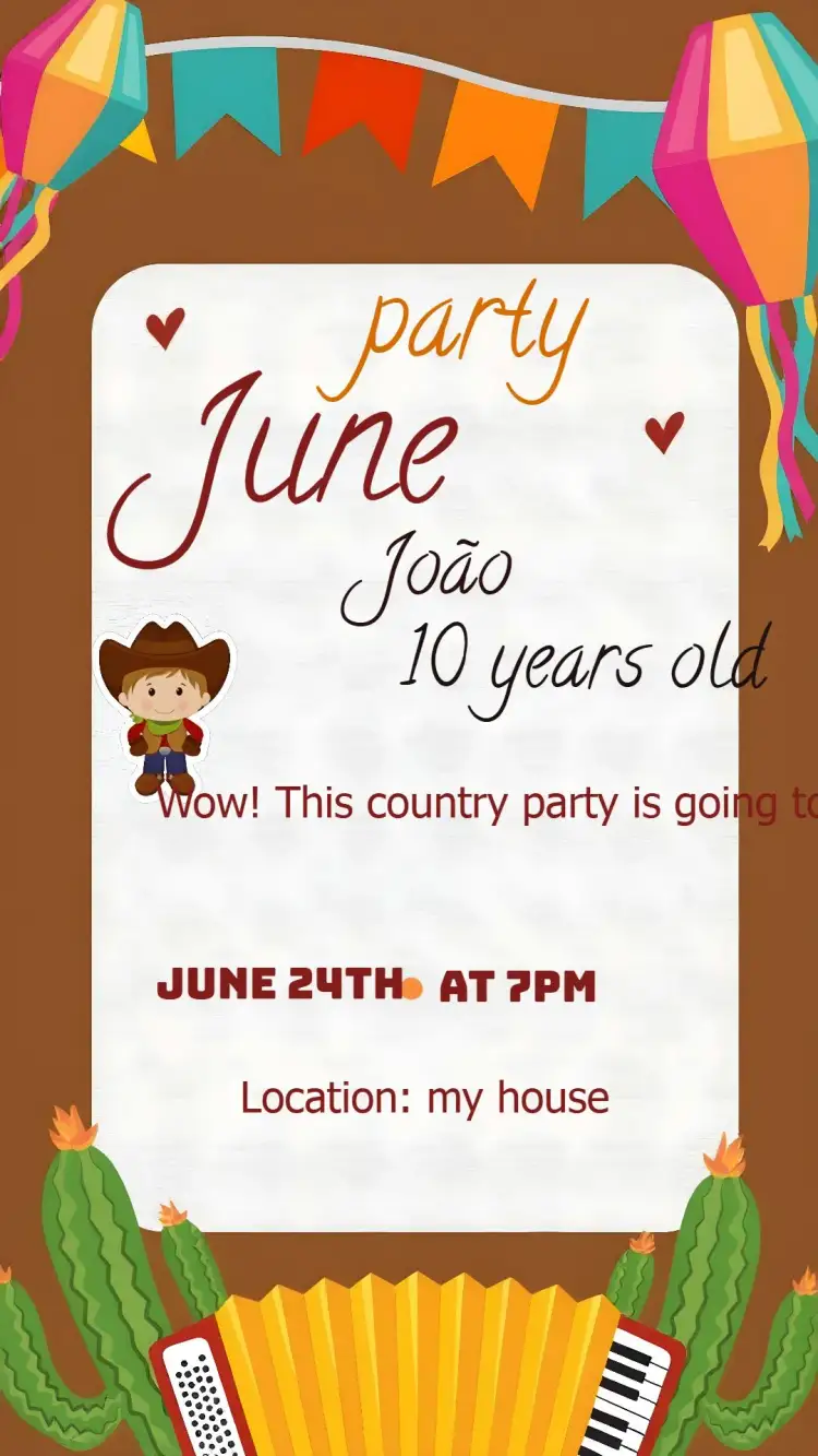 Invitation São João Balloons – Commemorative Dates theme colorful, festive, traditional, June-themed, cheerful