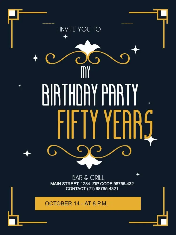 50 Years Dark Celebration invitation
