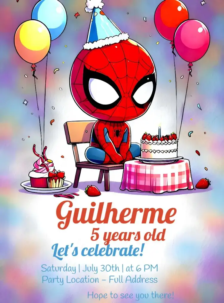 Invitation Spider-Man Baby Avenger – Most searched for theme modern, colorful, cute, themed, childish