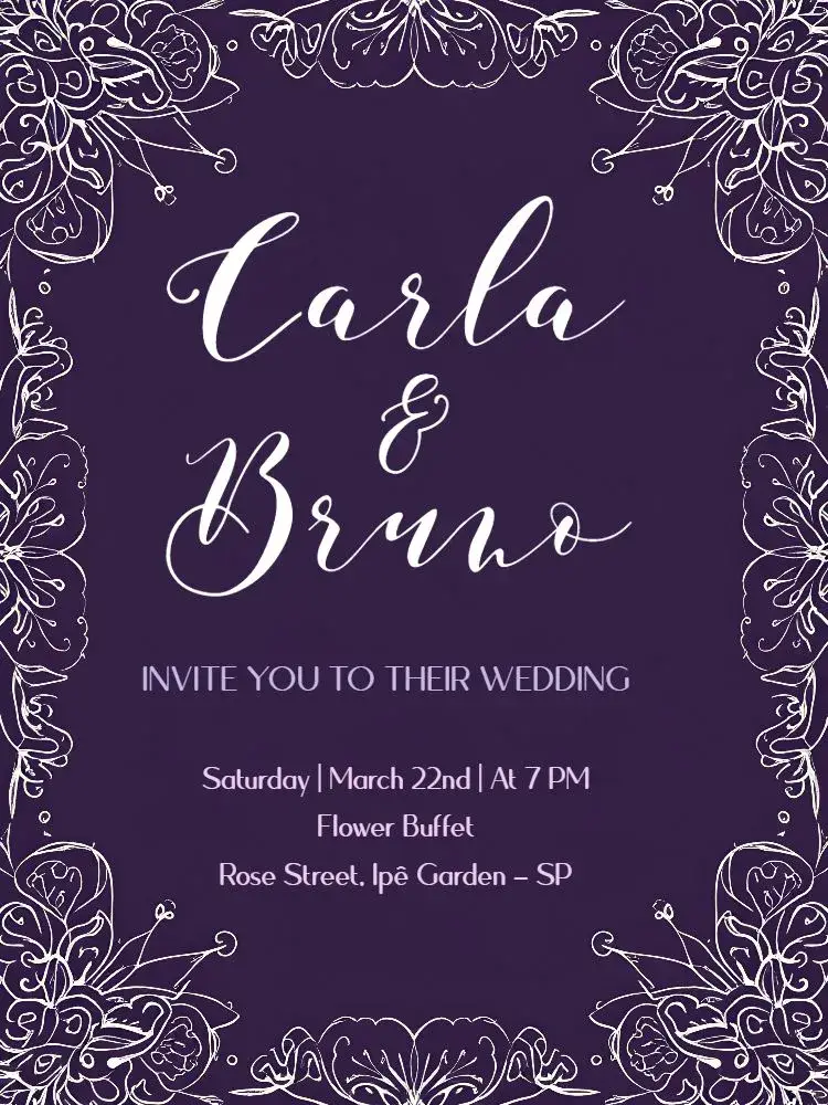 Purple Mandala Wedding invitation