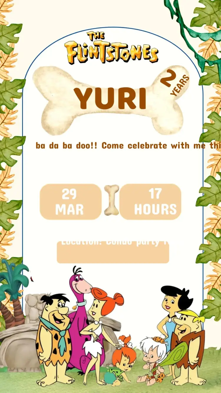 The Flinstonnes Birthday Invitation