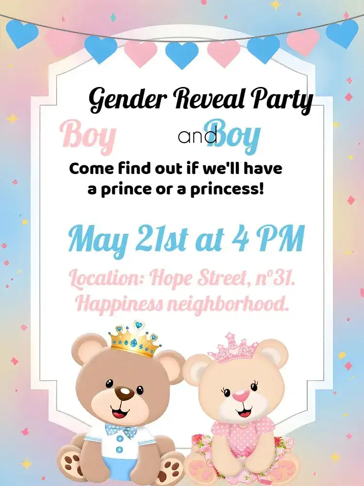 Teddy Bears White Gender Reveal