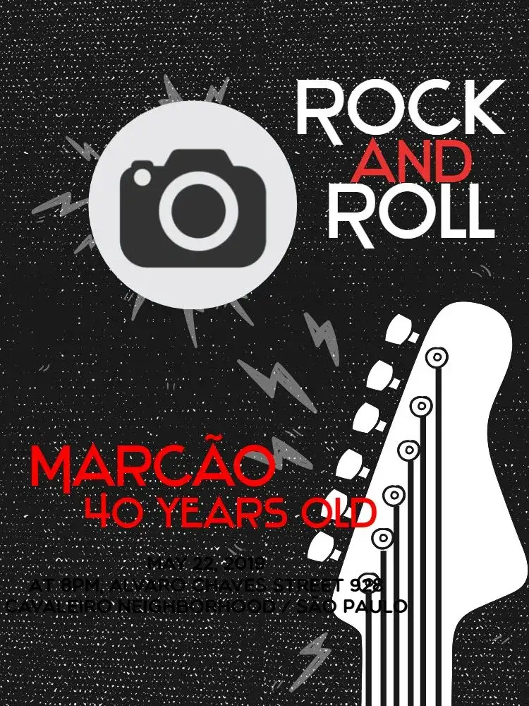 Invitation Rock Band – Birthday theme vibrant, musical, modern, rock, colorful