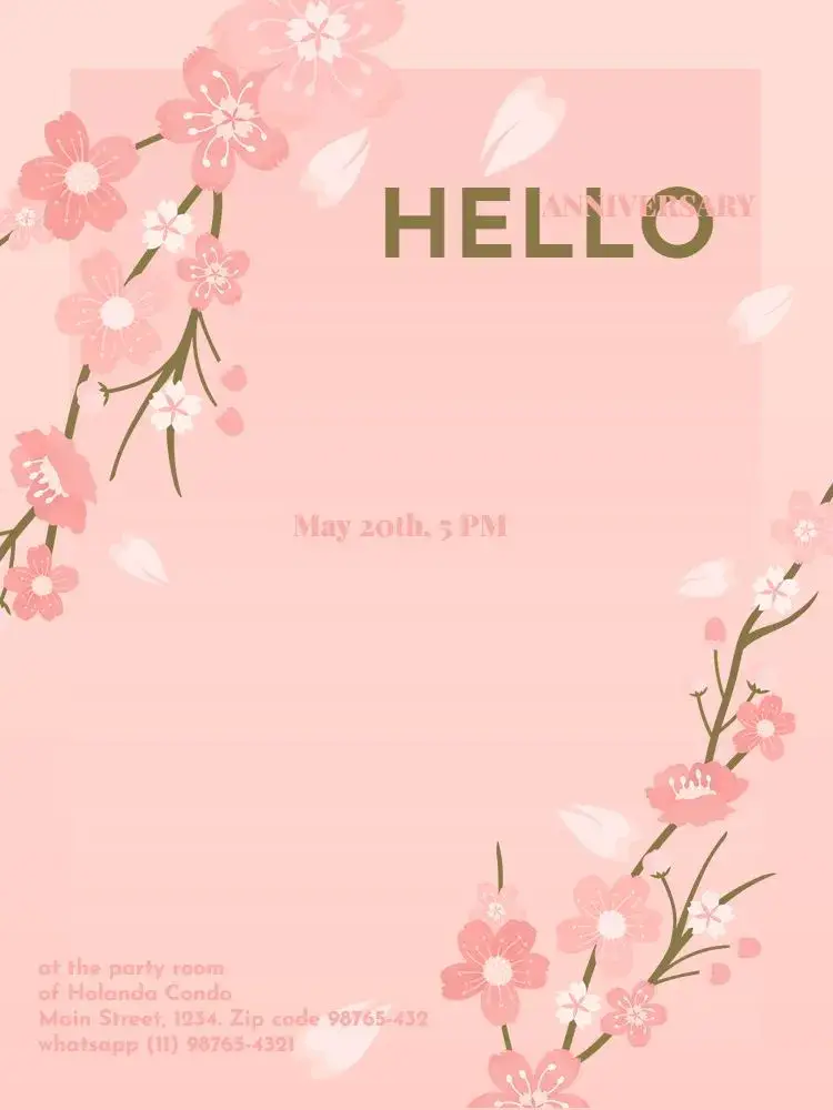Cherry Blossom Sakura Female Party invitation