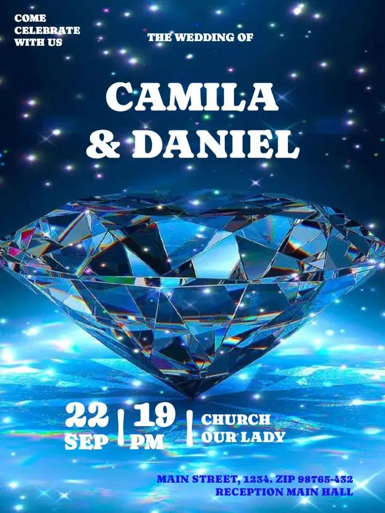 Diamond Wedding For Husband To Edit invitation