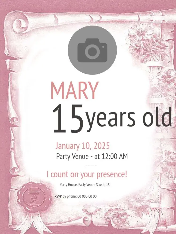 15 Years Papyrus To Edit Celebration invitation