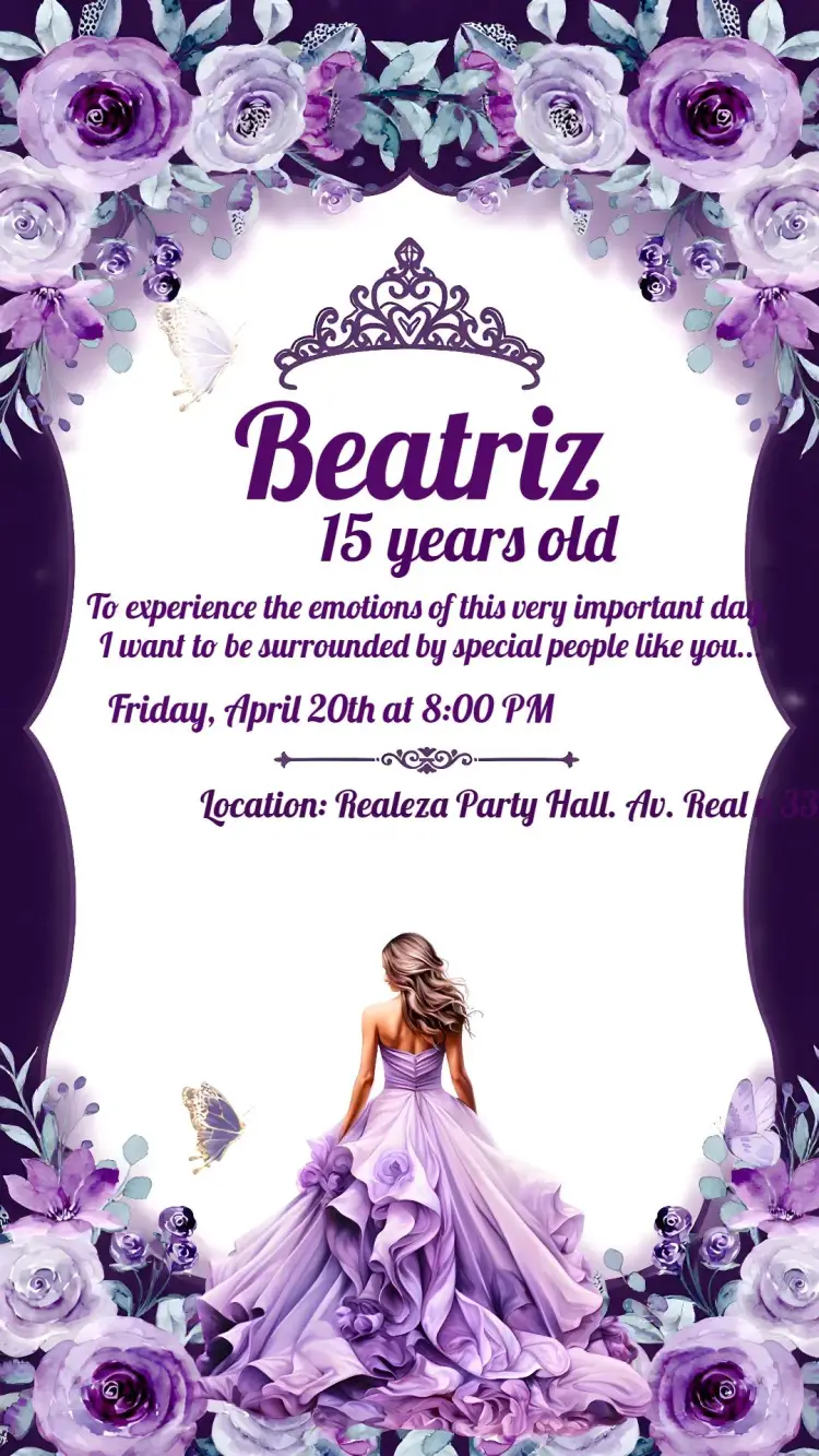 Debutante Lilas invitation