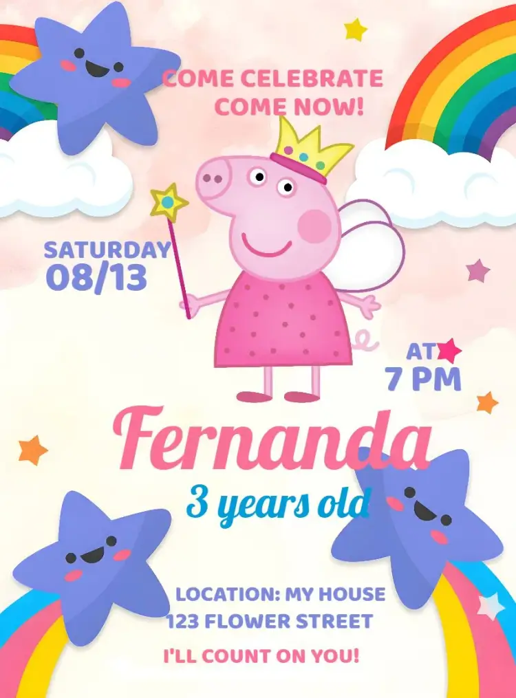 Peppa Pig Digital invitation