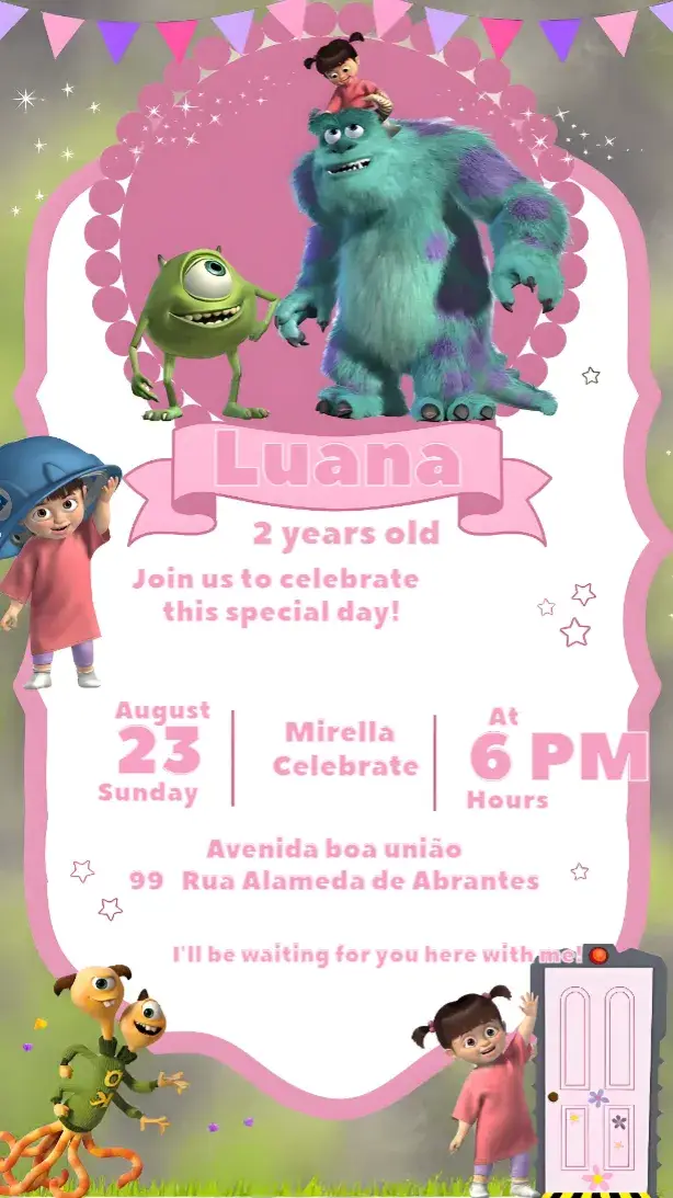 Monsters Inc. Boo invitation