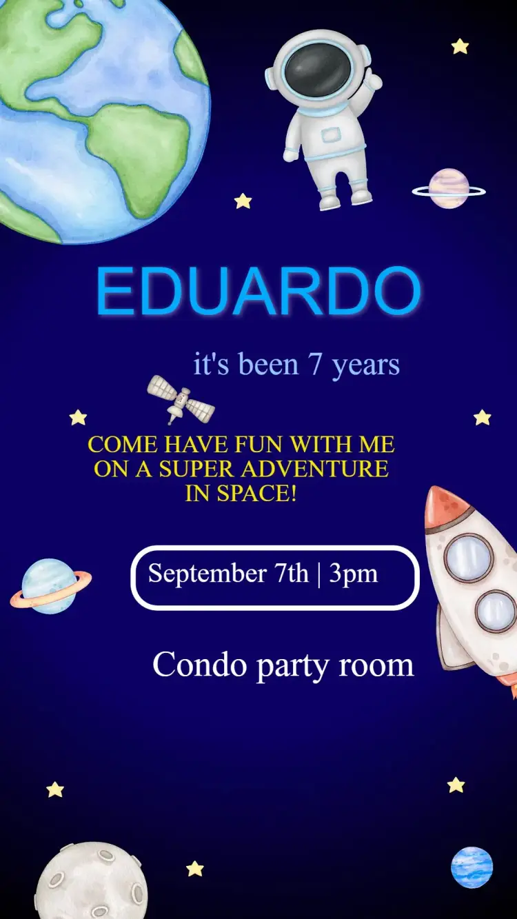 Astronaut Birthday Invitation