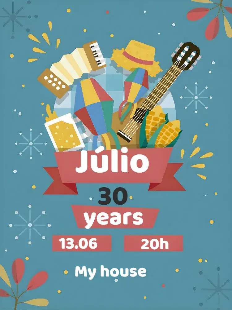 Junina Arraiá Bandeirinha Party invitation