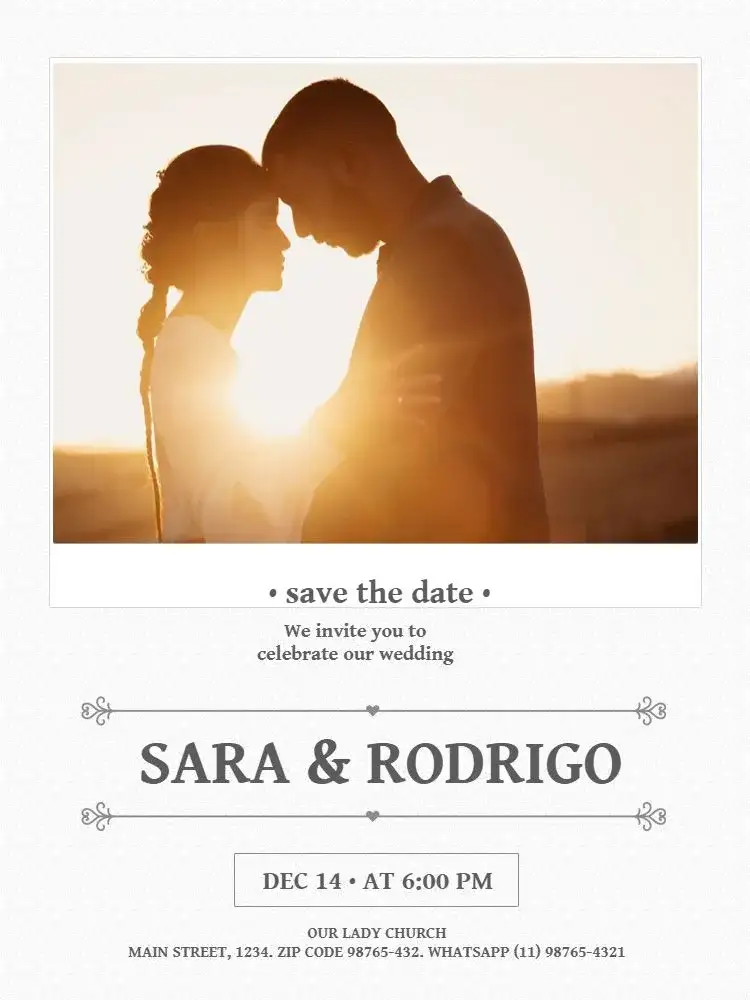 Simple Clear Wedding Invitation With Photo