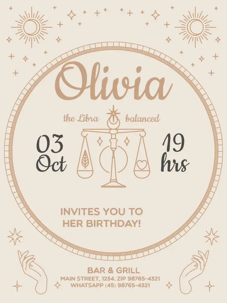 Libra Horoscope Signs invitation