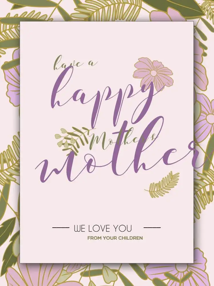 Invitation Mother's Day Light Card – Card theme floral, delicate, light, purple, green