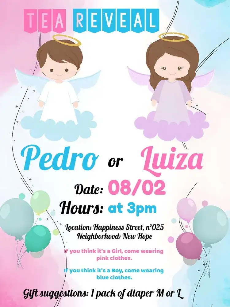 Angel and Angel Diaper Gender Reveal Tea
