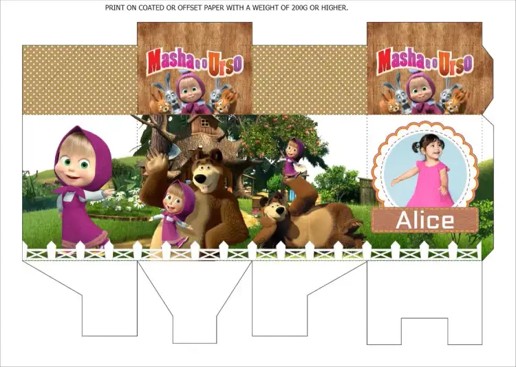Masha and the Bear Milk Box with Photo (with