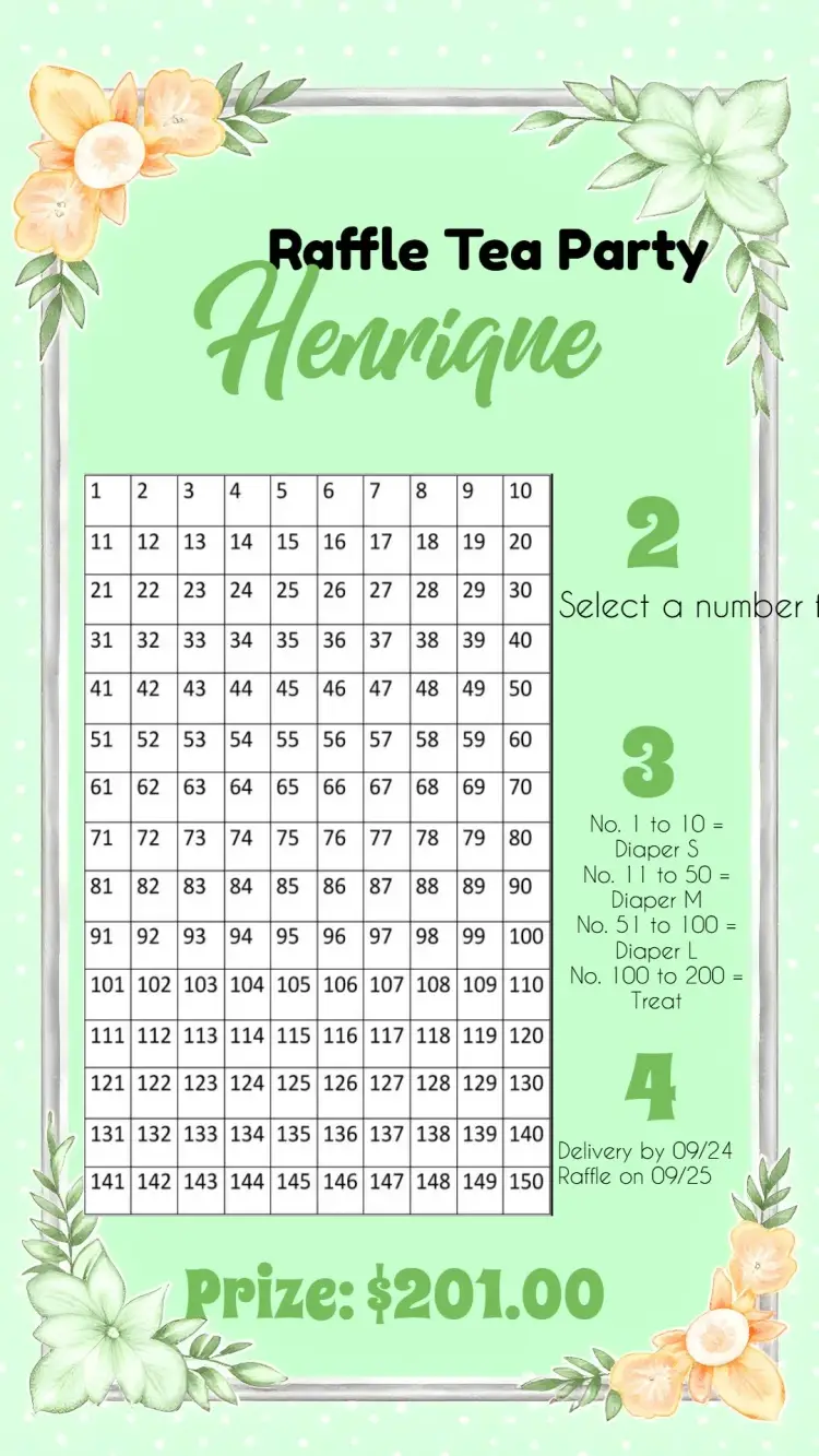 Green Safari Raffle Tea invitation