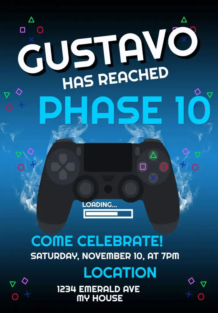 Playstation 4 Gamer Birthday Invitation