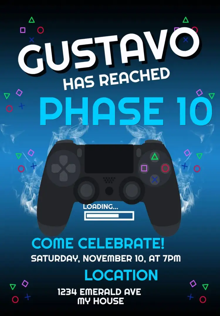 Playstation 4 Gamer Birthday Invitation